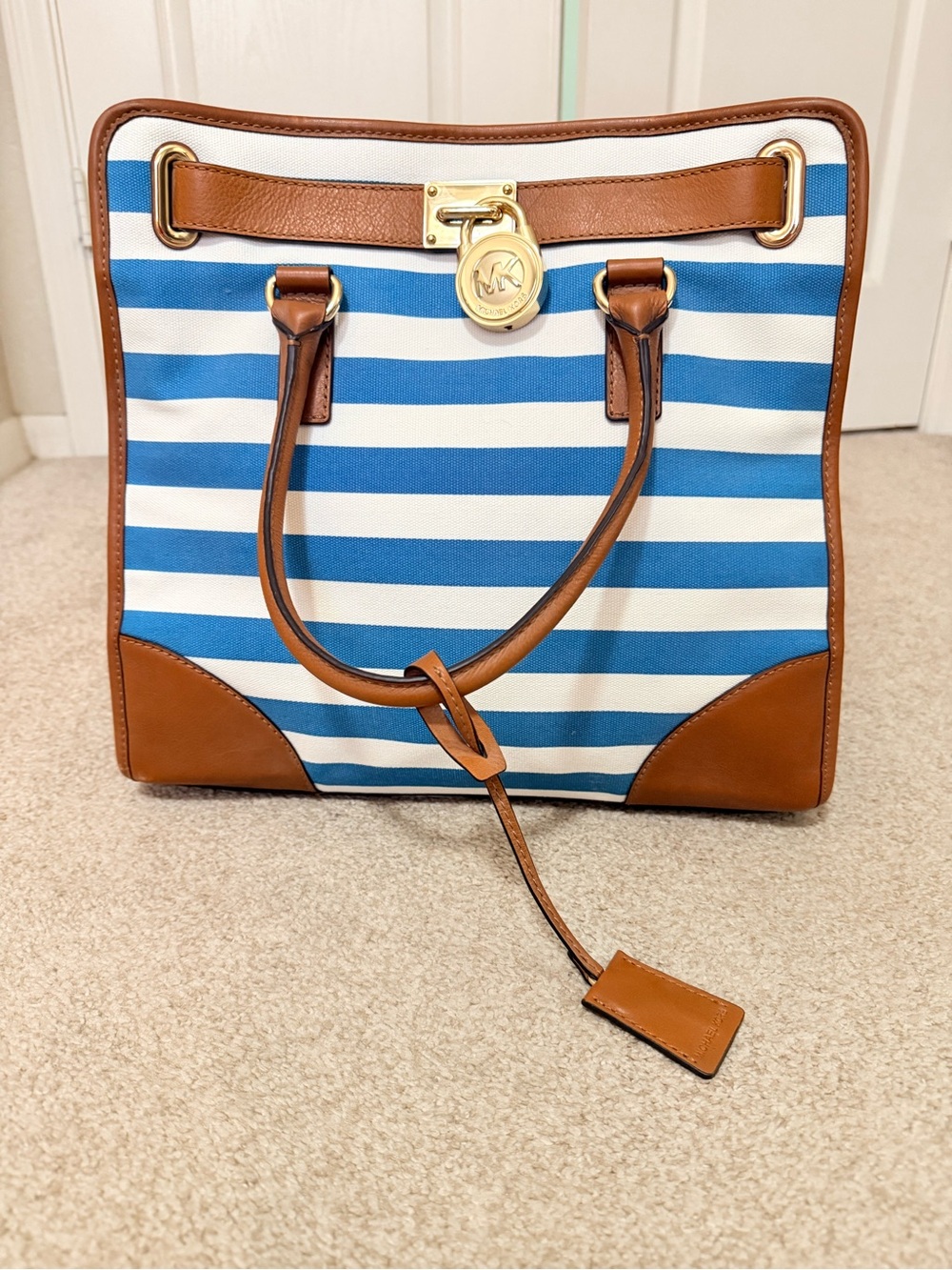 Striped Michael Kors tote